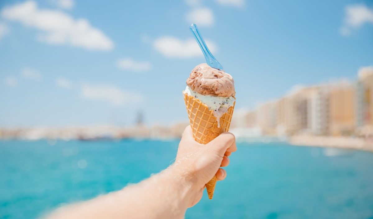 ice cream cone at the beach